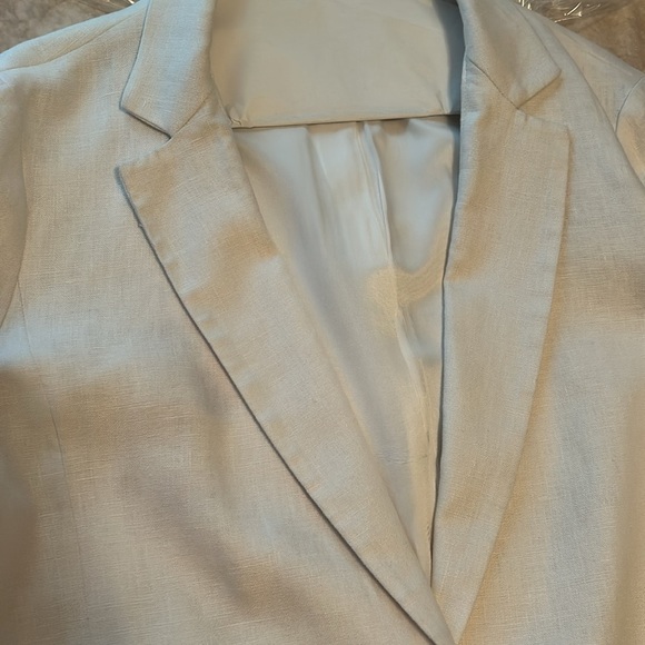 Michael Michael Kors Women's Ruched Sleeve White Linen Blazer Sz 16 - Picture 10 of 14